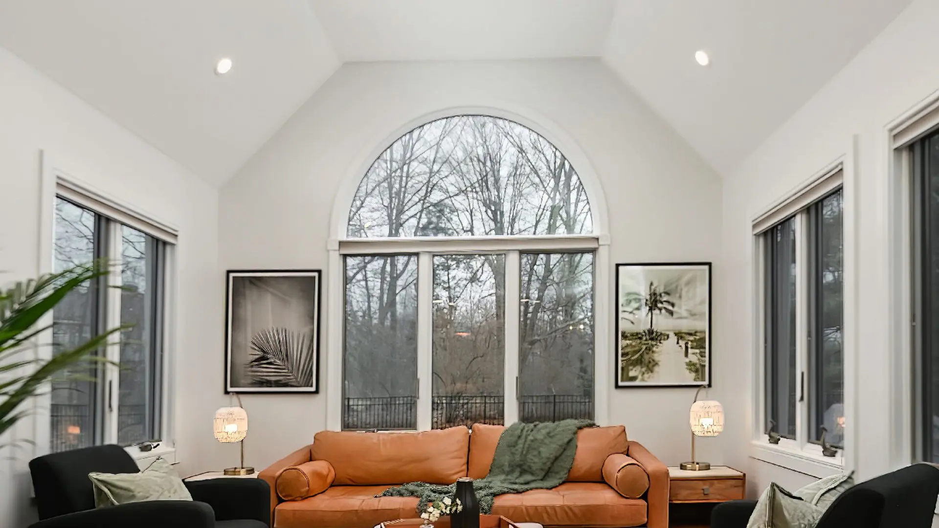 Vaulted ceiling design in a client's home by Ryann Reed Design Build.